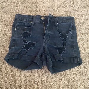 Black Jean Shorts